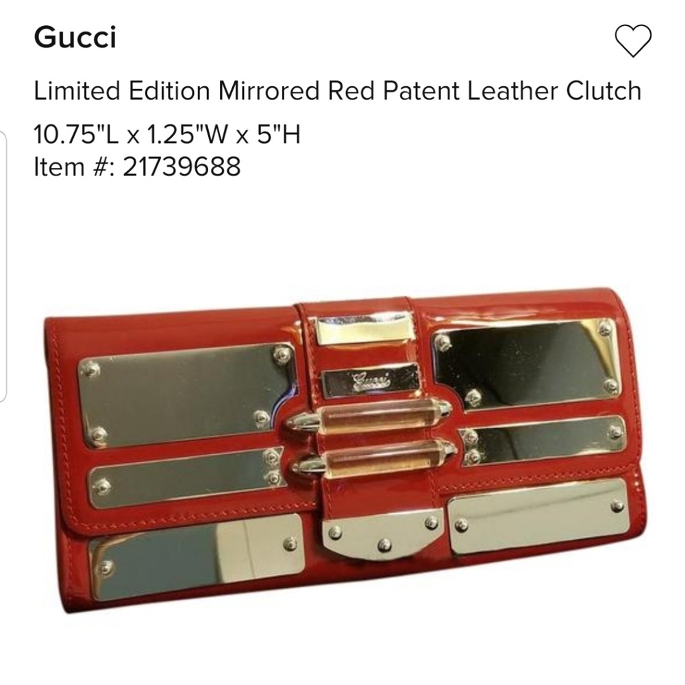Gucci Limited Edition Red Patent Leather Clutch